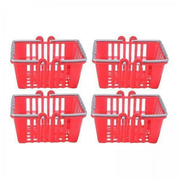 2x 4 Cestas de Compras en Miniatura para Casa de Muñecas, Accesorios para Fotos, Decoración de Escenas de Vida, Mini Cesta de Supermercado con Asas, J 2 piezas
