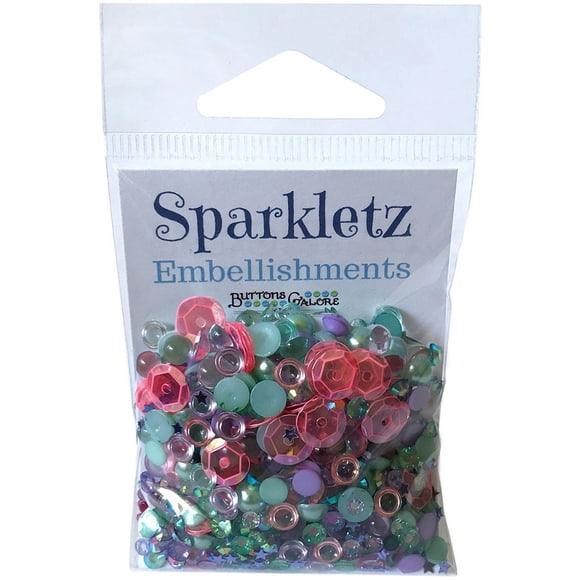Buttons Galore Sparkletz Embellishment Pack 10G-Mermaid