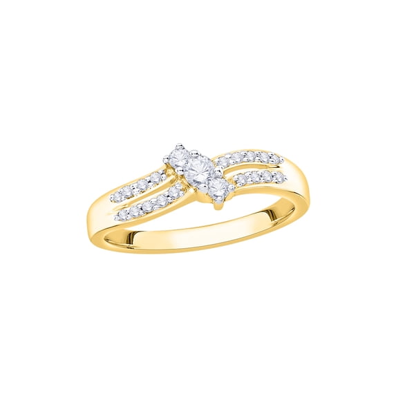 Diamond Promise Ring in 14K Yellow Gold (1/4 cttw) (I-Color, SI3/I1-Clarity) (Size-5)