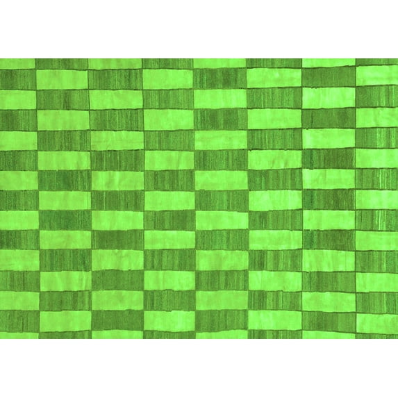 Ahgly Company Indoor Rectangle Abstract Green Modern Area Rugs, 2' x 3'