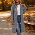 thumbnail image 6 of cocolona Womens Long Quilted Jacket LightWeight Long Sleeve Hooded Zipper Puffer Coat Casual Loose Solid Color Winter Warm Snow Long Outerwear, 6 of 6