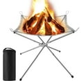 thumbnail image 1 of MojiDecor Fogata portátil, Fogata plegable de acero inoxidable para acampar, Chimenea de malla de acero inoxidable, Fogata al aire libre, Patio, Camping, Barbacoa, Jardín, Patio trasero Ormromra LKX-1195, 1 of 6