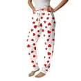 thumbnail image 6 of Hearthz Valentine's Day Heart Print Women Pajama Pant Drawstring Elastic Cuffs Women's Pj Bottoms Winter Soft Lightweight Sleeping Pants Women with Pocket, 6 of 6