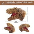 thumbnail image 4 of Dinosaur Hand Puppets Realistic Latex Soft Animal Head Toys Set, Hand Puppet Toys Gift for Kids (Tyrannosaurus & Triceratops), 4 of 5
