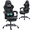 Black, variant on DELMANGO Ergonomic Reclining Gaming Chair with Linkage Armrests & Footrest, Racing Style Office Chair, PU Leather Computer Desk Chair, Blue