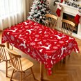 thumbnail image 4 of Red Reindeer Christmas Tablecloth,60x120Inch,Winter Elk Pine Print Polyester Table Cover, 4 of 6