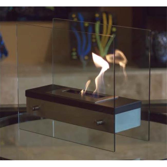 NuFlame Ardore Tabletop Fireplace Tempered Clear Glass Black Heat