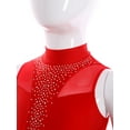thumbnail image 4 of Sholeno Kids Girls Lyrical Dance Dress Sparkly Sleeveless Mock Neck Figure Skating Tulle Skirted Leotard Red 8, 4 of 7