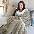 thumbnail image 5 of Catalonia Wearable TV Blanket with Sleeves Arms Warm Micro Plush Sherpa Fleece for Adult Large Wrap Throw Robe 72 x 55”, 5 of 7