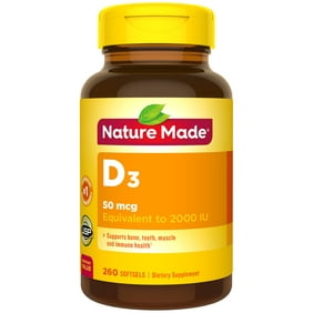 Nature Made Vitamin D3 2000 Iu Supplement Tablets 100 Count 2 Pk