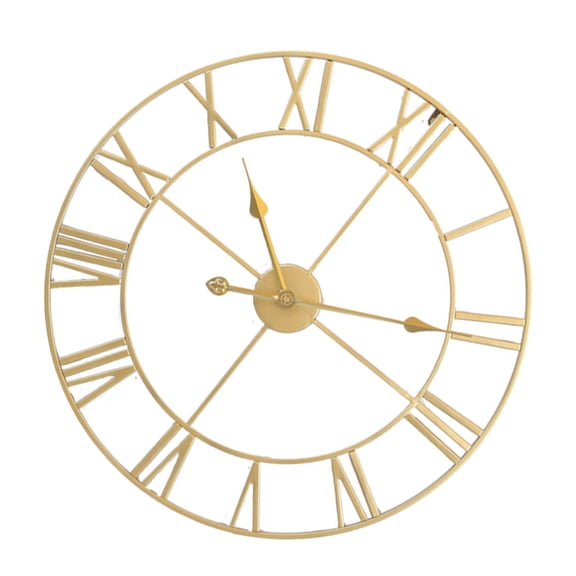 Clispeed Beige Retro Wall Clock Fashion Hanging Clock Easy to Install for Home Decor