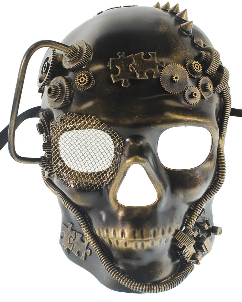 Masquerade Mask New Steampunk Matte Black Jaw Bone Face Halloween Costume Party 