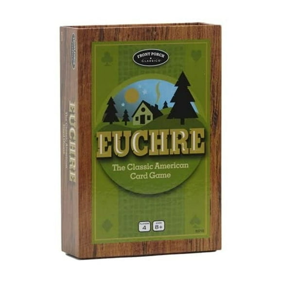 Juego de cartas Front Porch Classics Euchre con ruedas de puntuación
