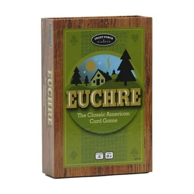 Juego de cartas Front Porch Classics Euchre con ruedas de puntuación