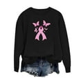 thumbnail image 4 of HongQid Women Breast Cancer Sweatshirt Pink Ribbon Sweater Cancer Awareness Long Sleeve Casual Fall Crewneck Pullover, 4 of 4