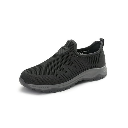 

Wazshop Mens Athletic Shoes Sport Sneakers Breathable Running Lightweight Fitness Workout Trainers Womens Casual Sneaker Mesh Stretchy Black Gray 9