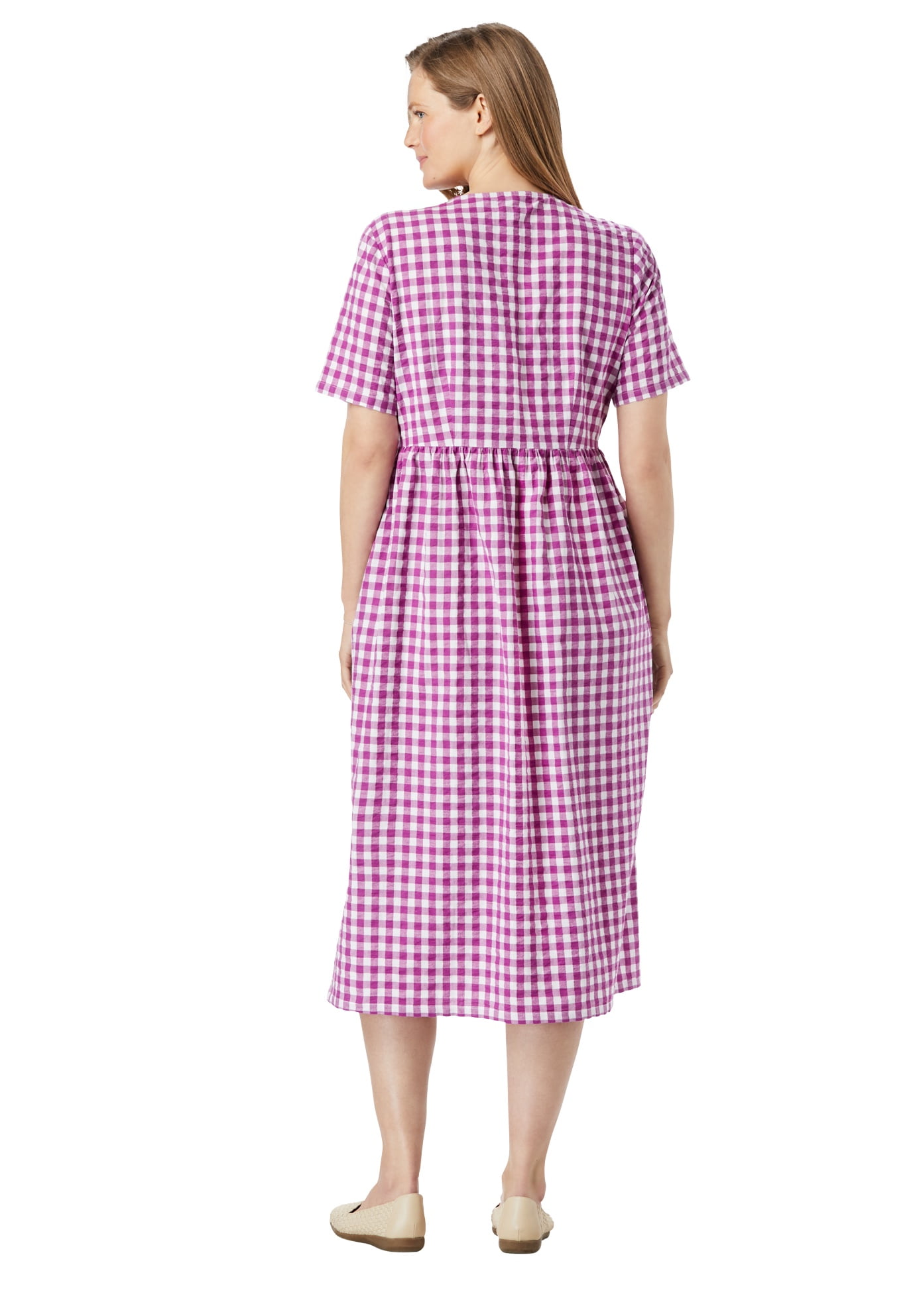 women's plus size seersucker dress