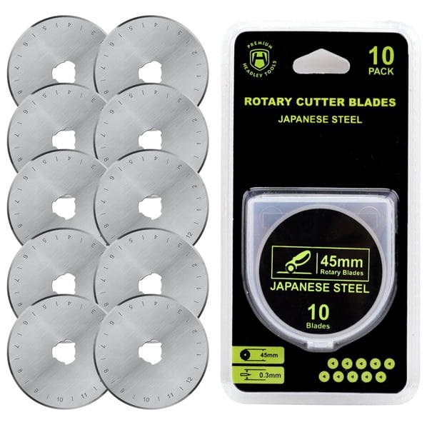 Cuchillas de repuesto para cortador rotativo Headley Tools de 45 mm, paquete de 10