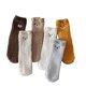 thumbnail image 3 of Calcetines de terciopelo coral de otoño e invierno para mujer, calcetines para dormir sin pelusa, calcetines de piso de oso de dibujos animados bordados de terciopelo medio cálido y grueso, 3 of 6