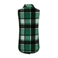 thumbnail image 5 of 2025 Women's Fall Plaid Lapel Collar Vest Tops - Sleeveless Mid-Length Single Breasted Casual Fashion Jackets Green 4XL, 5 of 5