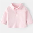 thumbnail image 2 of Staki Polo Shirts for Toddler Boys Boys Long Sleeve Polo Shirt School Uniform For Fall(Pink,12-18 Months), 2 of 3