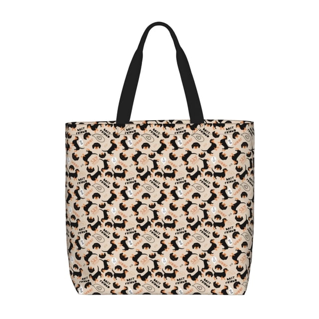 Balery Dachshund Bolsa de Mano para Mujeres con Cremallera, Bolsa de Gimnasio con Compartimentos, Bolsa para Laptop, Bolsa para Trabajo