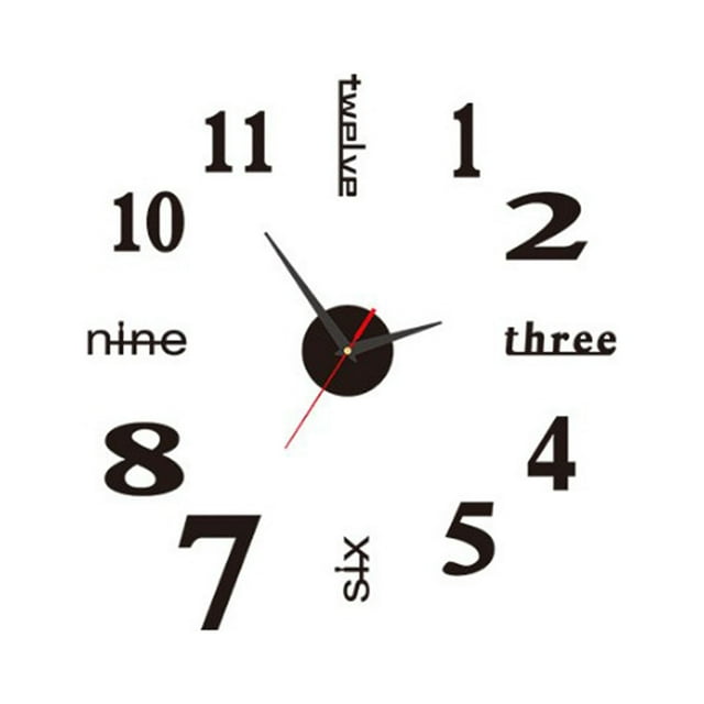 CEHVOM Comfortable And Creative DIY Wall Clock Without Punching, Personalized Living Room, Bedroom Clock, Silent Digital Clock, Decorative Wall Sticker Clock Clearance