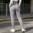 thumbnail image 5 of Risckoth Women's Jogger Leggings High Waist Front Pockets Cuffed Ankle Slim Fit Yoga Pants S-2XL, Gray, 5 of 7