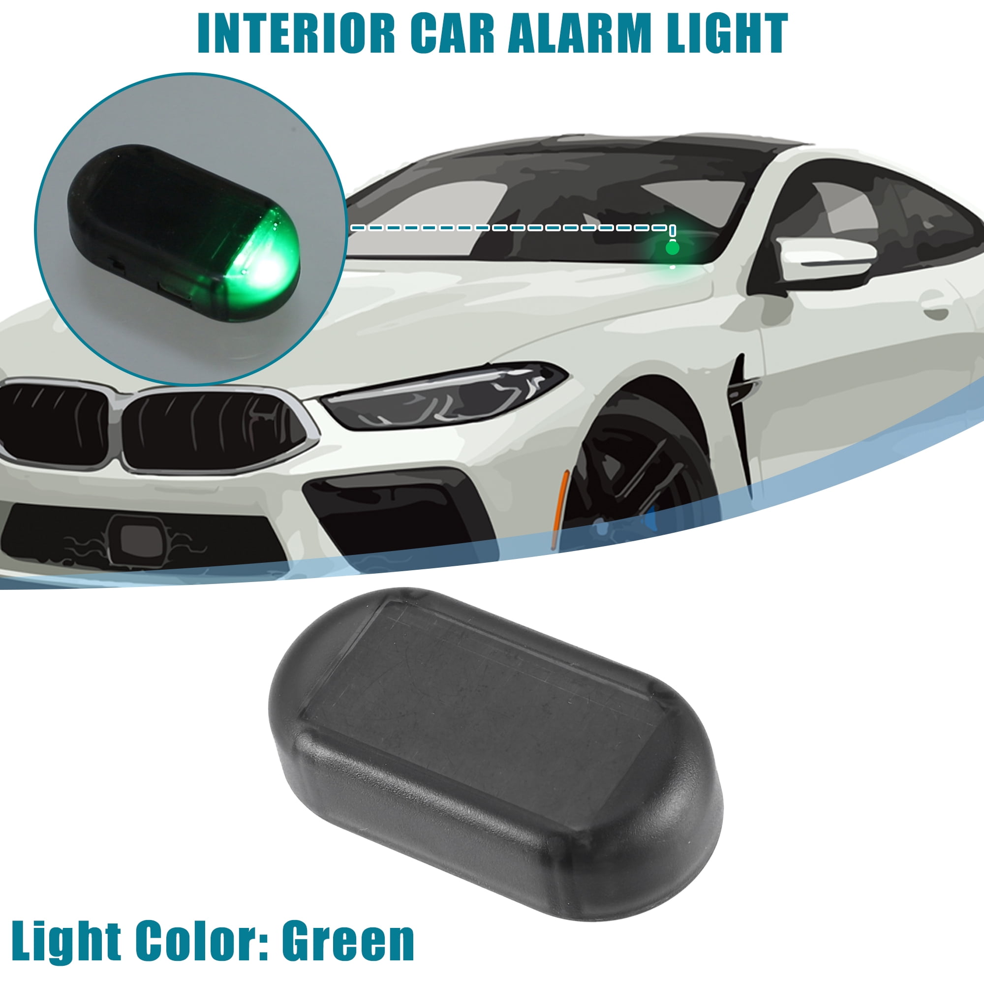 Unique Bargains Interior Simulated Dummy LED Flashing Warning Light Device Green