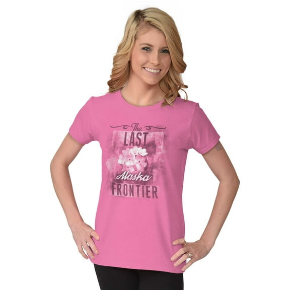 Alaska Cute State Flower Souvenir Womens Slim Fit Graphic Tee Brisco Brands S