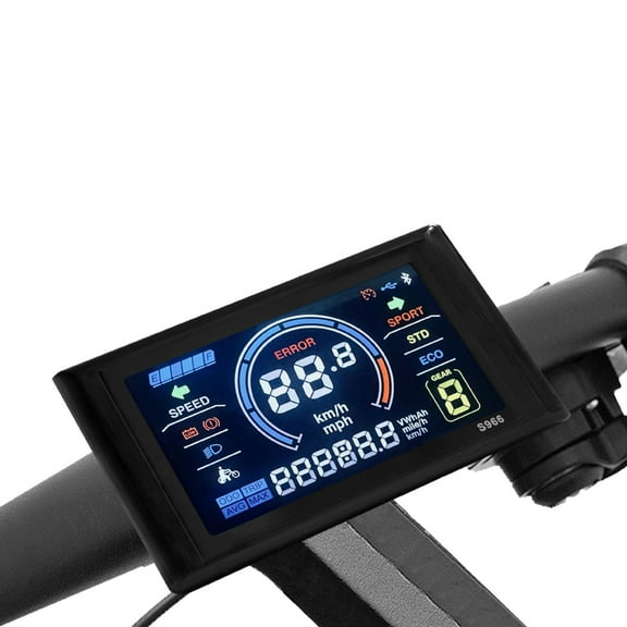 Display 24-72V Ebike LCD Display 5Pins LCD-S966 Smart Color Screen Waterproof Mountain Bike Control Panel  For No. 2 Protocol Controller  Waterproof Connector