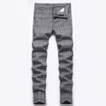 thumbnail image 2 of Edvintorg Men's Plaid Pants Clearance Stretch Skinny Flat-Front Casual Slim Fit Business Dress Chinos Pants For Men, 2 of 6