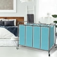 thumbnail image 7 of Four-compartment laundry basket, 47.8 gallon (181 liter) wheeled laundry basket, clothes separator basket, wheeled clothes separation basket trolley and removable bags., 7 of 7