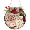 thumbnail image 1 of Santa Snowmen Christmas Wooden Door Sign Fashion Simple Holiday Decoration for Indoor Outdoor, 1 of 5