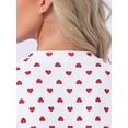 thumbnail image 6 of DARING DIVA Women's Ribbed Knit Pajamas Soft Stretchy O-Neck Short Sleeve Tops XL Red, 6 of 8