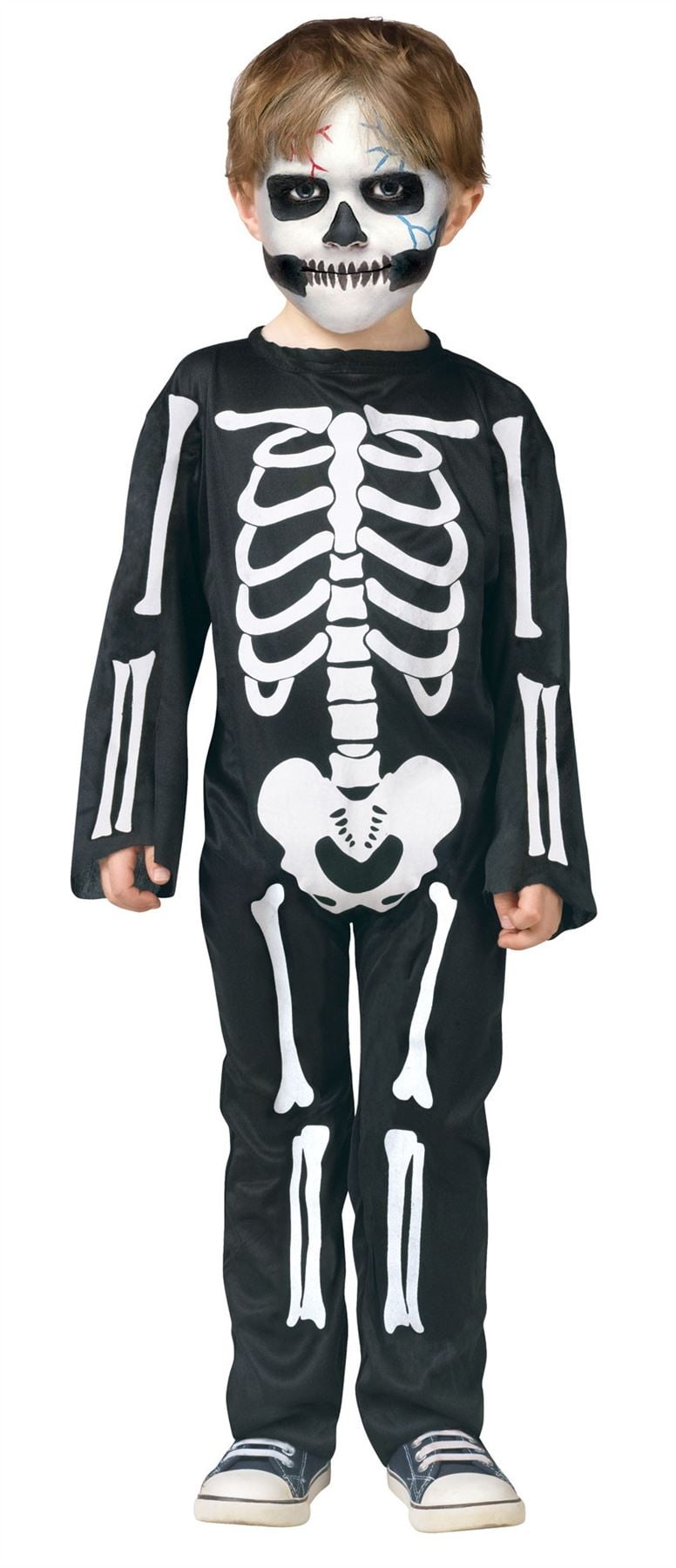 Halloween Fancy Dress Party Costume Skeleton Boys Small Medium Large Jumpsuit 