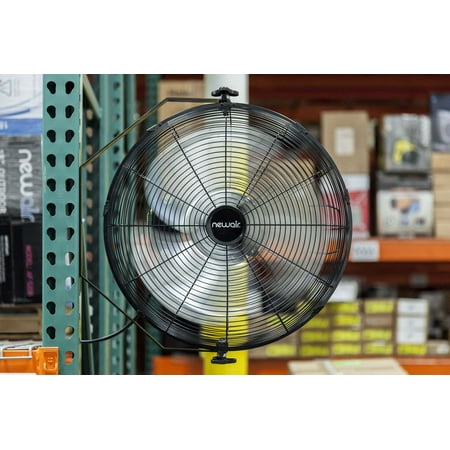 NewAir - 3000 CFM 18” High Velocity Wall Mounted Fan with Sealed Motor Housing and Ball Bearing Motor - Black