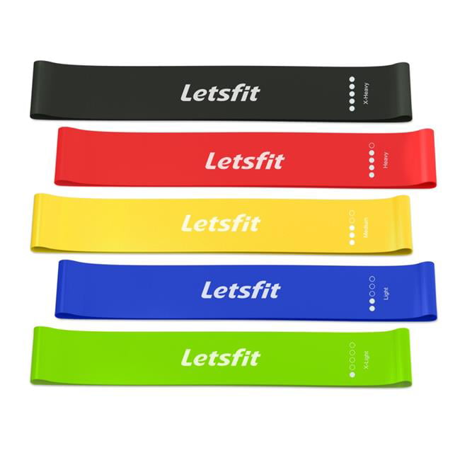 Details about   Letsfit Resistance Loop Exercise Bands with Instruction Guide and Carry Bag Set 