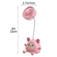 thumbnail image 3 of 2-in-1 Desktop Pen Holder Fan USB Rechargeable Desk Cooler with Flexible Gooseneck Quiet Operation Cute Style Storage Organizer for Classroom Campus Office Study(Pink), 3 of 8