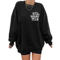 thumbnail image 3 of VILOVE Women Oversized Mama Sweatshirt Crew Neck Long Sleeve ANTI SOCIAL MOMS CLUB Letter Print Pullover Top, Black, 3 of 8