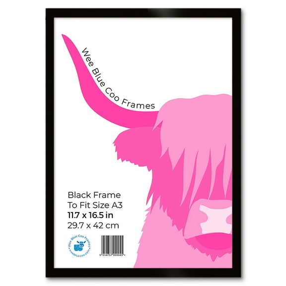 A3 Black Blank Picture Photo Frame 11.7 x 16.5 inch (29.7 x 42cm) Acrylic Safety 'Glass'