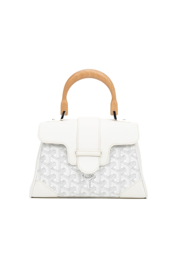 Pre-Owned Goyard White Saigon Mini Shoulder Bag Goyardine Coated Canvas