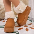 thumbnail image 6 of Viluyesy Womens Winter Snow Boots Platform Fur Lined Warm Non Slip Faux Suede Pearl Bow Casual Boots Brown Size 5.5, 6 of 9