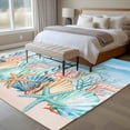 thumbnail image 4 of 5'x7' Area Rugs, Summer Nautical Indoor Outdoor Area Rug for Living Room Bedroom, Coastal Beach Starfish Coral Shell Blue Washable Bathroom Rugs Kitchen Floor Carpet Mats Home Decor Aesthetic, 4 of 8