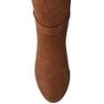 thumbnail image 5 of Journee Womens Alyza Buckle Detail Over-the-Knee Inside Zipper Almond Toe Comfort Sherpa Boots, 5 of 11
