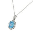 thumbnail image 2 of 925 Sterling Silver Multicolor CZ Oval Charm Womens Pendant Necklace, 2 of 4