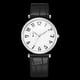 thumbnail image 2 of Elegante reloj de cuarzo unisex con esfera blanca plateada y cara grande y correa de piel sintética, 2 of 2