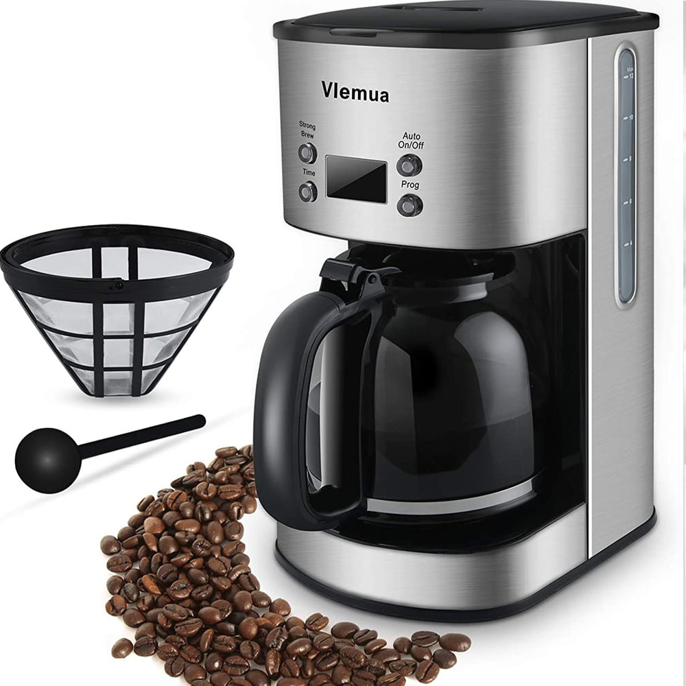 12 cup programmable coffee maker, drip filter coffee maker, simple fast