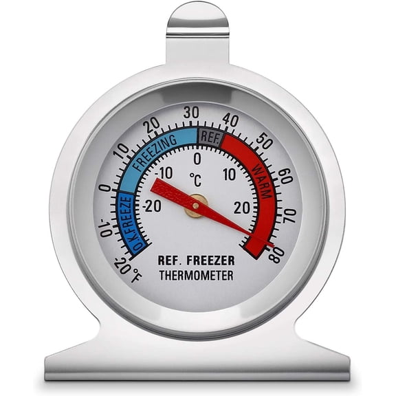 Refrigerator Thermometer, Classic Fridge Thermometer Large Dial With Hanging Hook for Freezer Refrigerator Monitoring, Home, Kitchen