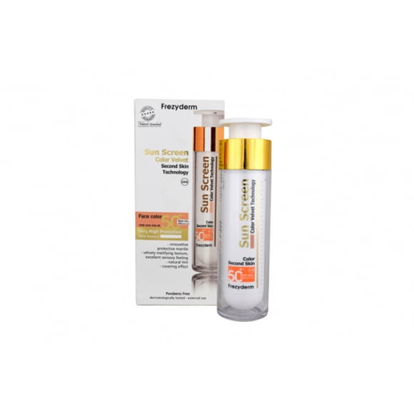 Protector solar facial Frezyderm de color Velvet FPS 50+ 50 ml